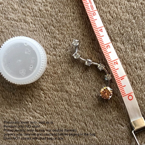 ✨2/$15✨ Pendant: Pendant with Orange & Clear Stones, 4 cm 🛍 Bundle Me! - Picture 7 of 13